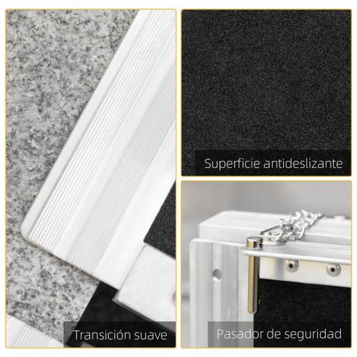 Rampa para Silla de Ruedas Plegable 122x73,5 cm Rampa Portátil de Aluminio Rampa de Umbral Antideslizante Negro [4]