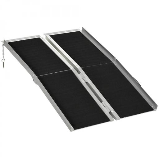 Rampa para Silla de Ruedas Plegable 122x73,5 cm Rampa Portátil de Aluminio Rampa de Umbral Antideslizante Negro [8]