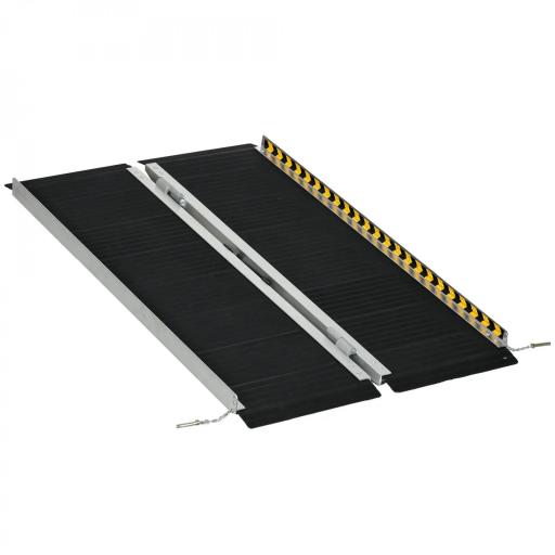 Rampa para Sillas de Ruedas Plegable de Aleación de Aluminio 122 cm con Adhesivos Reflectantes Carga 272 kg Negro [8]