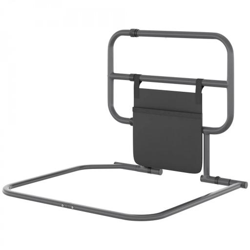 Barandilla de Cama Adulto Asidero para la Cama Plegable con Bolsillo de Almacenamiento 61x66x55 cm Gris [8]