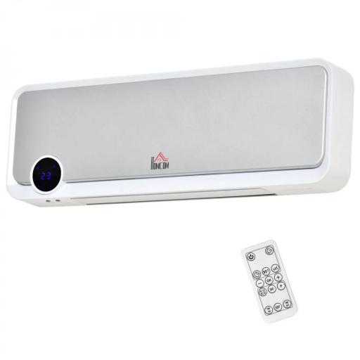 Calefactor Baño de Pared 1000W/2000W con Mando a Distancia Pantalla LED Temporizador 12H Termostato Blanco [9]