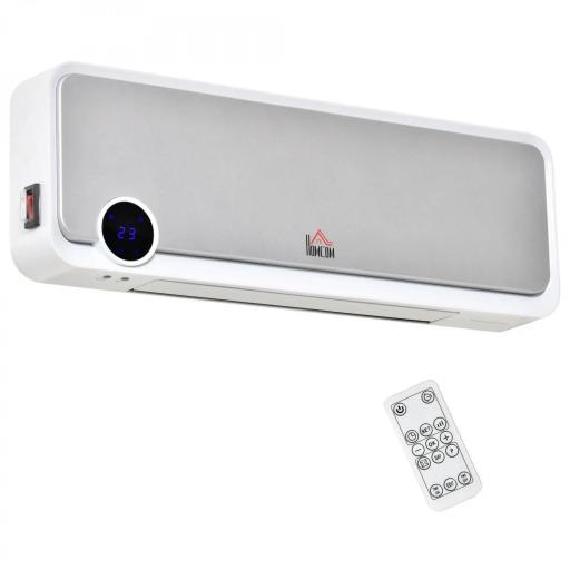 Calefactor Baño de Pared 1000W/2000W con Mando a Distancia Pantalla LED Temporizador 12H Termostato Blanco [8]
