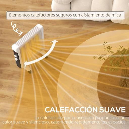 Radiador Eléctrico bajo Consumo 2000 W Calefactor de Mica con Protección contra Vuelcos y Sobrecalentamiento Blanco [2]