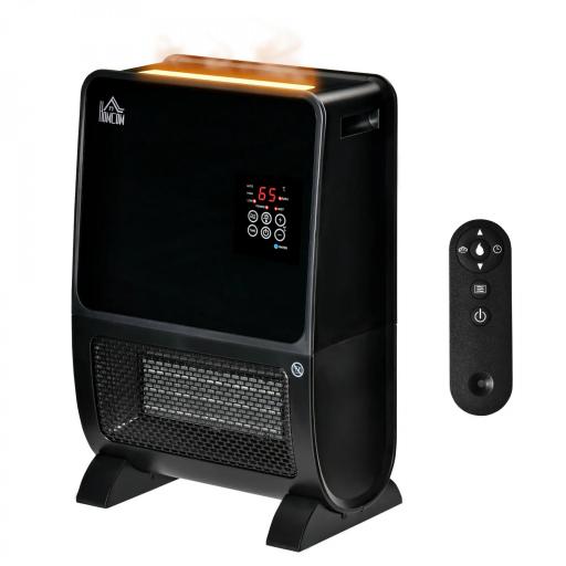 Calefactor Eléctrico Portátil 2000W 2 en 1 Radiador Cerámico con Humidificador Función de Desinfección Mando a Distancia Termostato Temporizador Luces LED para Sala de 30 m² 33x21x49,5 cm Negro [8]