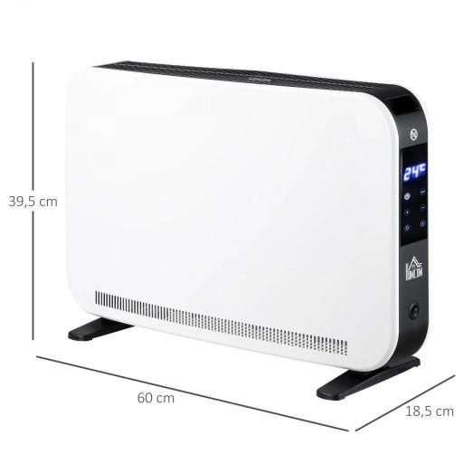 Calefactor Eléctrico 1830-2180W con 3 Modos Pantalla Táctil LED Termostato Regulable Temporizador para 12-18 ㎡ Blanco [2]