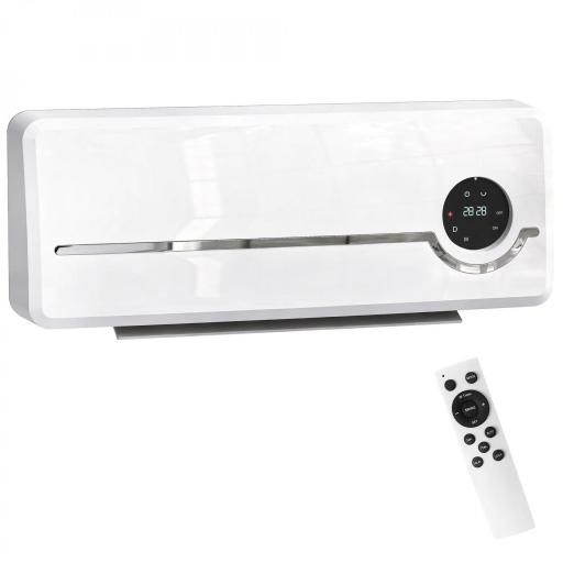 Calefactor Eléctrico Bajo Consumo de Pared 2000W con 3 Modos Pantalla LED Termostato Temporizador y Oscilación Blanco [9]