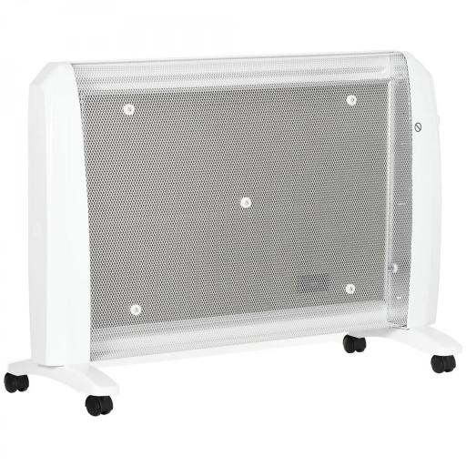 Calefactor Eléctrico 1000W/2000W Radiador de Mica con 2 Niveles de Potencia para 15-20m² 79x27x54 cm Blanco [8]