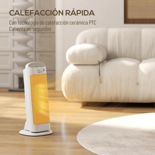 Calefactor Eléctrico Bajo Consumo 2000W con 4 Modos Termostato Regulable Protección contra Vuelcos y Sobrecalentamiento [7]