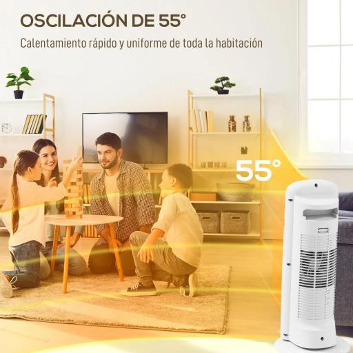 Calefactor Eléctrico Bajo Consumo 2000W con 4 Modos Termostato Regulable Protección contra Vuelcos y Sobrecalentamiento [6]
