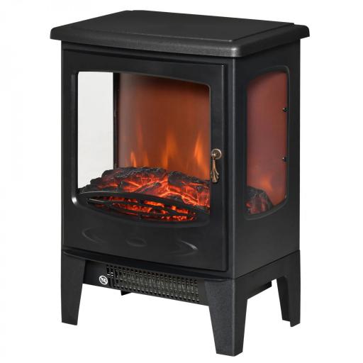 Chimenea Eléctrica 900W/1800W con Efecto de Llama Temperatura Ajustable y Protección Sobrecalentamiento Negro [8]