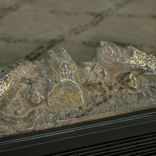 Chimenea Eléctrica 1000W/2000W Calentador de Chimenea con Llama LED Ajustable hasta 15-20 m² 40,5x20x62 cm Negro [6]