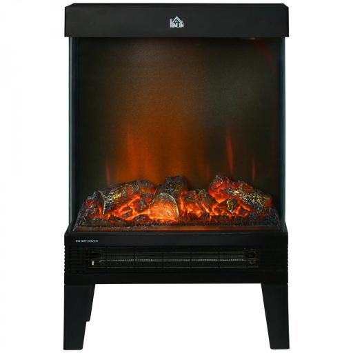 Chimenea Eléctrica 1000W/2000W Calentador de Chimenea con Llama LED Ajustable hasta 15-20 m² 40,5x20x62 cm Negro [9]