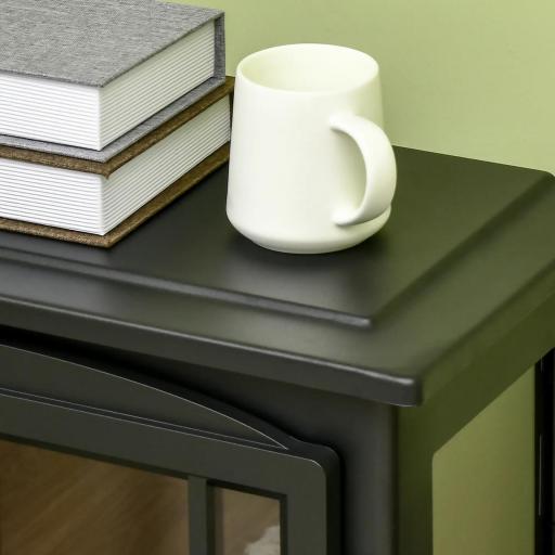 Chimenea Decorativa 1000 W/2000 W con Ventanas LED Llamas y Protección Sobrecalentamiento para 15-20 ㎡ Negro [6]