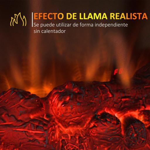 Chimenea Eléctrica 1000 W/2000 W Chimenea Decorativa de pie con Temperatura Ajustable LED Llamas y Protección Sobrecalentamiento para 15-20 ㎡ 36,5x24x46 cm Negro [3]