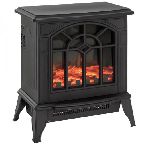 Chimenea Eléctrica 1000 W/2000 W Chimenea Decorativa de pie con Temperatura Ajustable LED Llamas y Protección Sobrecalentamiento para 15-20 ㎡ 36,5x24x46 cm Negro [8]