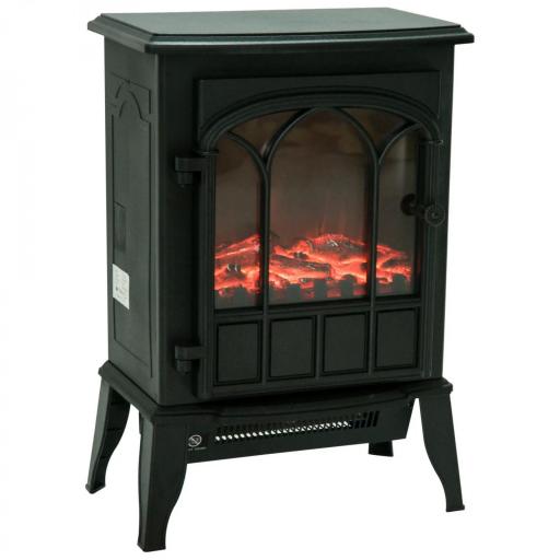 Chimenea Eléctrica 1000W/2000W Efecto de Llama Temperatura Ajustable y Protección Sobrecalentamiento para 15-30 ㎡ Negro [7]