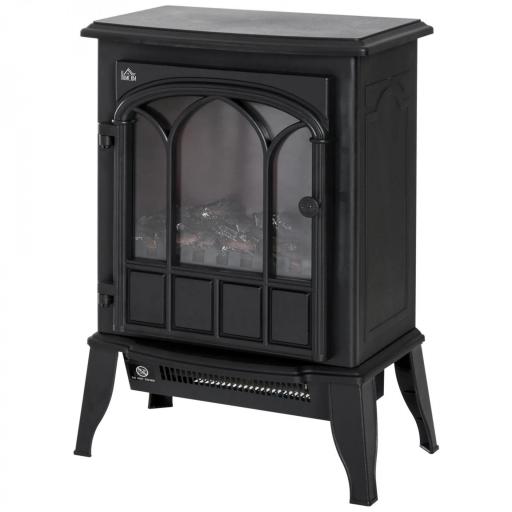 Chimenea Eléctrica 1000W/2000W Efecto de Llama Temperatura Ajustable y Protección Sobrecalentamiento para 15-30 ㎡ Negro [8]