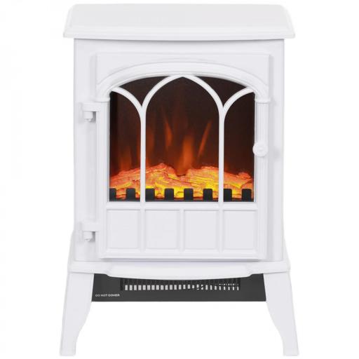 Chimenea Eléctrica 1000W/2000W Efecto de Llama Temperatura Ajustable y Protección Sobrecalentamiento para 15-30 ㎡ Blanco [8]