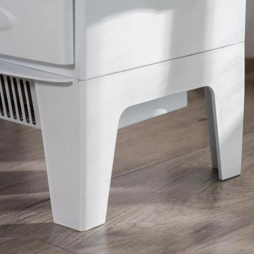 Chimenea Eléctrica Portátil de 900/1800W con Efecto de Llama Termostato Ajustable y Protección Sobrecalentamiento hasta 20 m² 39x26x54,8 cm Blanco [5]