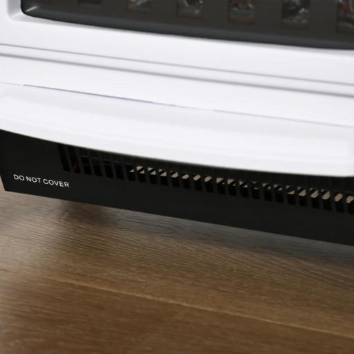 Chimenea decorativa con Termostato Ajustable y Protección Sobrecalentamiento para Salas 20-25 m² 36,5x24x45,5 cm Blanco [6]