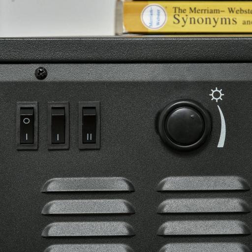 Chimenea eléctrica, llamas realistas, 2 niveles de calefacción, protección contra sobrecalentamiento, Acero, Negro 44,5x32x74 cm [3]