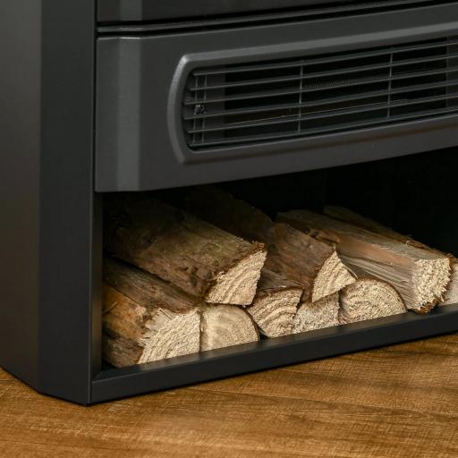 Chimenea eléctrica, llamas realistas, 2 niveles de calefacción, protección contra sobrecalentamiento, Acero, Negro 44,5x32x74 cm [2]