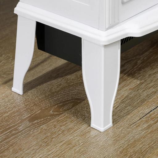 Chimenea Decorativa 1000 W/2000 W con Temperatura Ajustable LED Llamas para 15-20 ㎡ 36,5x24x46 cm Blanco [7]