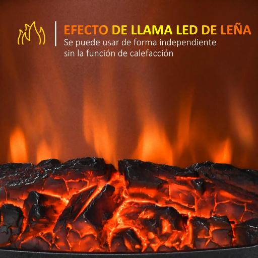 Chimenea Eléctrica 900W/1800W con Efecto de Llama Temperatura Ajustable y Protección Sobrecalentamiento Blanco [3]