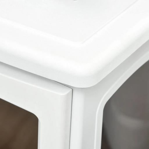 Chimenea Eléctrica 900W/1800W con Efecto de Llama Temperatura Ajustable y Protección Sobrecalentamiento Blanco [7]