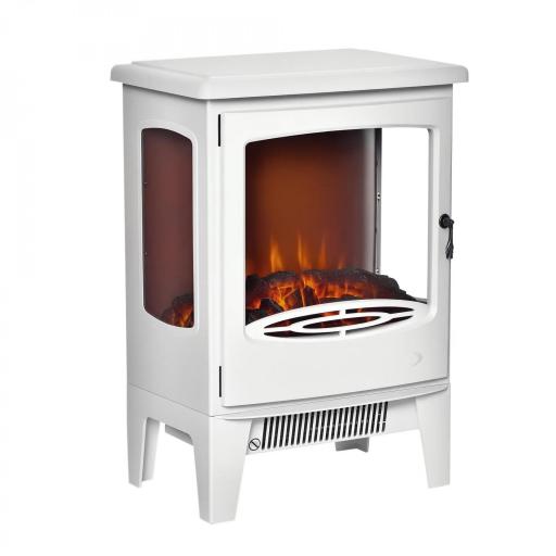 Chimenea Eléctrica 900W/1800W con Efecto de Llama Temperatura Ajustable y Protección Sobrecalentamiento Blanco [8]
