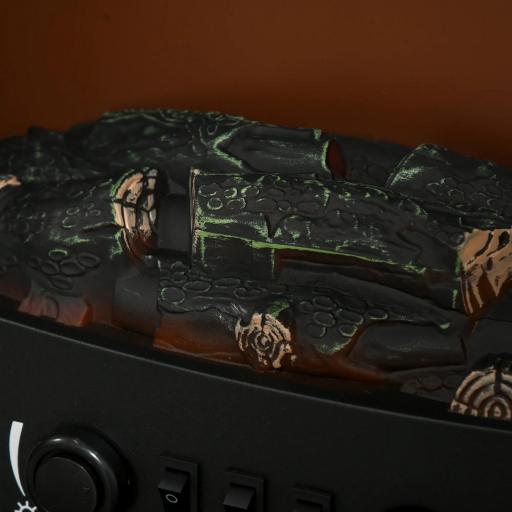 Chimenea Eléctrica Portátil de 900/1800W con Efecto de Llama Termostato Ajustable y Protección Sobrecalentamiento hasta 20 m² 39x26x54,8 cm Negro [5]