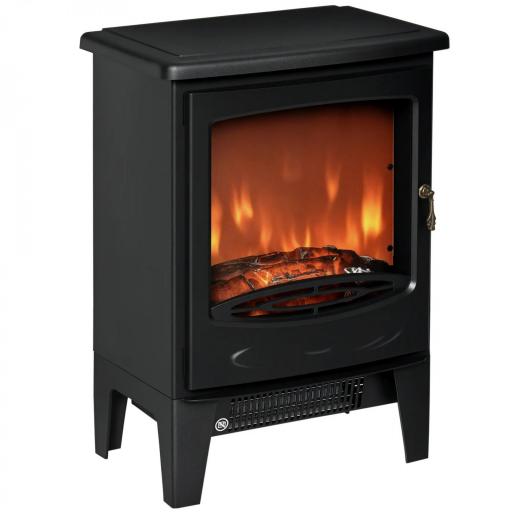 Chimenea Eléctrica Portátil de 900/1800W con Efecto de Llama Termostato Ajustable y Protección Sobrecalentamiento hasta 20 m² 39x26x54,8 cm Negro [9]