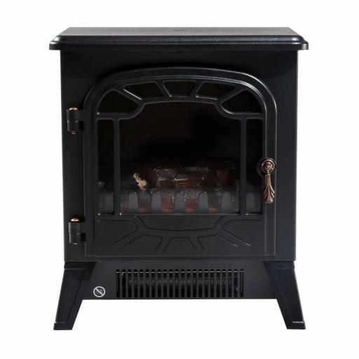 Calentador de Chimenea con Efecto de Llama Termostato y Protección contra Sobrecalentamiento 36x25,5x41,5cm Negro [6]