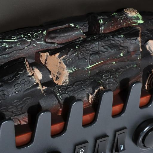 Calentador de Chimenea con Efecto de Llama Termostato y Protección contra Sobrecalentamiento 36x25,5x41,5cm Negro [7]