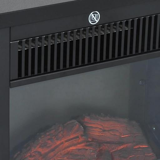 Chimenea Eléctrica 600/1200W Chimenea Decorativa de Mesa Chimenea Portátil con Efecto Llama Realista Protección Contra Sobrecalentamiento para 10-15 m² 34x17x25 cm Negro [5]