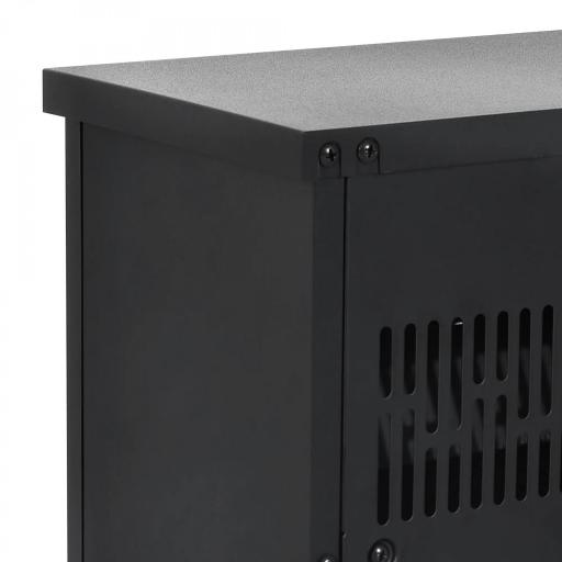 Chimenea Eléctrica 600/1200W Chimenea Decorativa de Mesa Chimenea Portátil con Efecto Llama Realista Protección Contra Sobrecalentamiento para 10-15 m² 34x17x25 cm Negro [6]