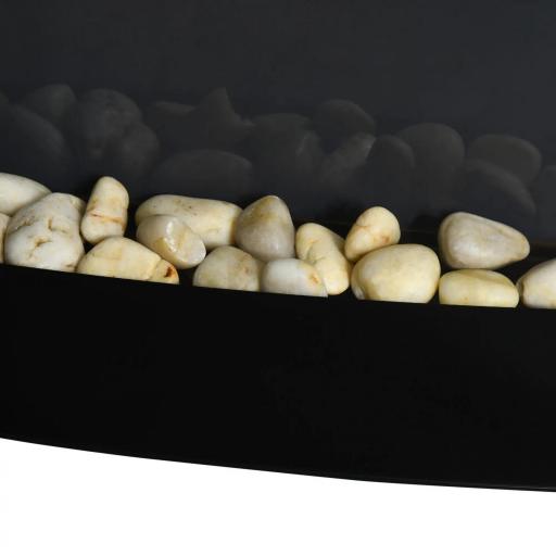 Chimenea Eléctrica de Pared 1000W/2000W con Temperatura Ajustable Efecto Llamas y Mando a Distancia 89,2x13,5x48cm Negro [7]