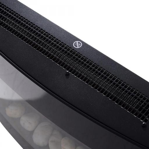 Chimenea Eléctrica de Pared 900/1800W Chimenea Silenciosa con Mando a Distancia Termostato Efecto Llamas Negro [6]