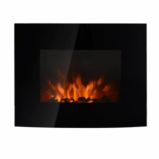 Chimenea Eléctrica de Pared 900/1800W Chimenea Silenciosa con Mando a Distancia Termostato Efecto Llamas Negro [9]