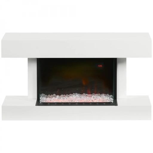 Chimenea Eléctrica 1000W/2000W con Temperatura Ajustable Silencioso Temporizador 15-25 m² 98x27x54,5 cm Blanco [9]