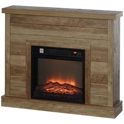 Chimenea Eléctrica 1800W con Efecto de Llama Mando a Distancia Temporizador Semanal para Sala 30 m² Madera [8]