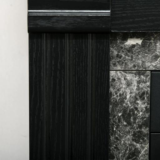 Chimenea Eléctrica 1800W Chimenea Decorativa con Efecto de Llama Mando a Distancia Temporizador 80x21,6x67,8cm Negro [7]