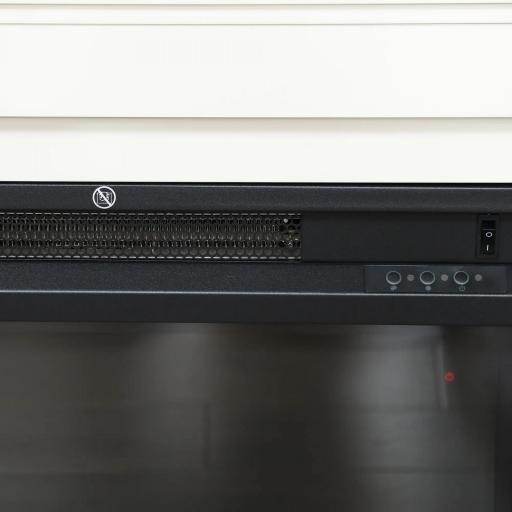 Chimenea Eléctrica Empotrable 1000/2000W con Efecto de Llama de 5 Niveles de Brillo y 12 Colores para 30 ㎡ Blanco [7]