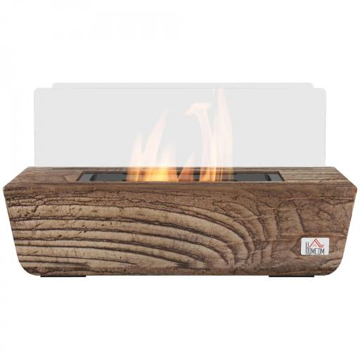Chimenea Bioetanol Sobremesa Capacidad de 150ml 1000BTU Combustión de 45 Minutos para Interior 5-8㎡ 33x16x18 cm Roble [8]