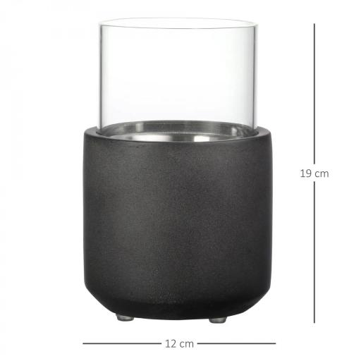 Chimenea Bioetanol Sobremesa Capacidad de 0,4L Combustión de 2,5h para Interior y Exterior 12x12x19cm Gris Oscuro [1]