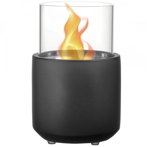 Chimenea Bioetanol Sobremesa Capacidad de 0,4L Combustión de 2,5h para Interior y Exterior 12x12x19cm Gris Oscuro [8]