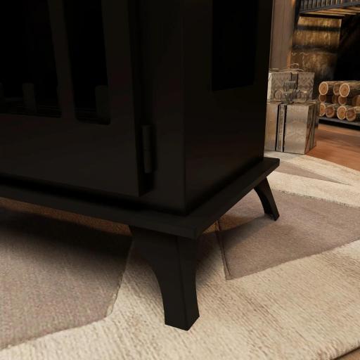 Estufa de Bioetanol de Pie con Tanque de 0,9 L Apagallamas de Acero Inoxidable Tiempo de Combustión 3H 55x31x55 cm Negro [7]