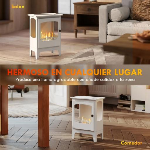 Chimenea de Bioetanol 7000BTU Chimenea de Bioetanol de Acero Tanque de 0,9 L Tiempo de Combustión 3H 39x26x54 cm [6]