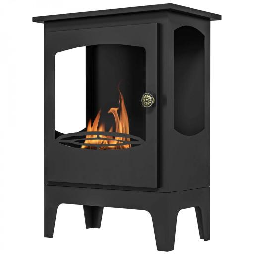 Chimenea de Etanol 7000BTU Chimenea de Bioetanol de Acero Tanque de 0,9 L Tiempo de Combustión 3H 39x26x54 cm Negro [8]