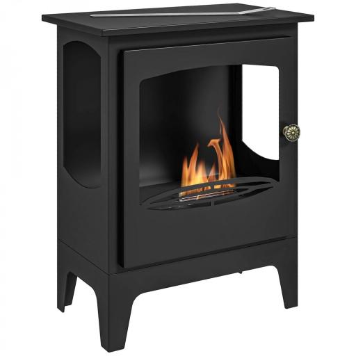 Chimenea de Etanol 7000BTU Chimenea de Bioetanol de Acero Tanque de 0,9 L Tiempo de Combustión 3H 39x26x54 cm Negro [9]